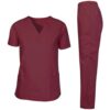 Maroon medical scrub for healthcare professionals supplied by Safety Edge Solutions in Kenya, Uganda, Tanzania, and Ethiopia.